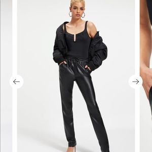 Never worn Good American Leather Trouser